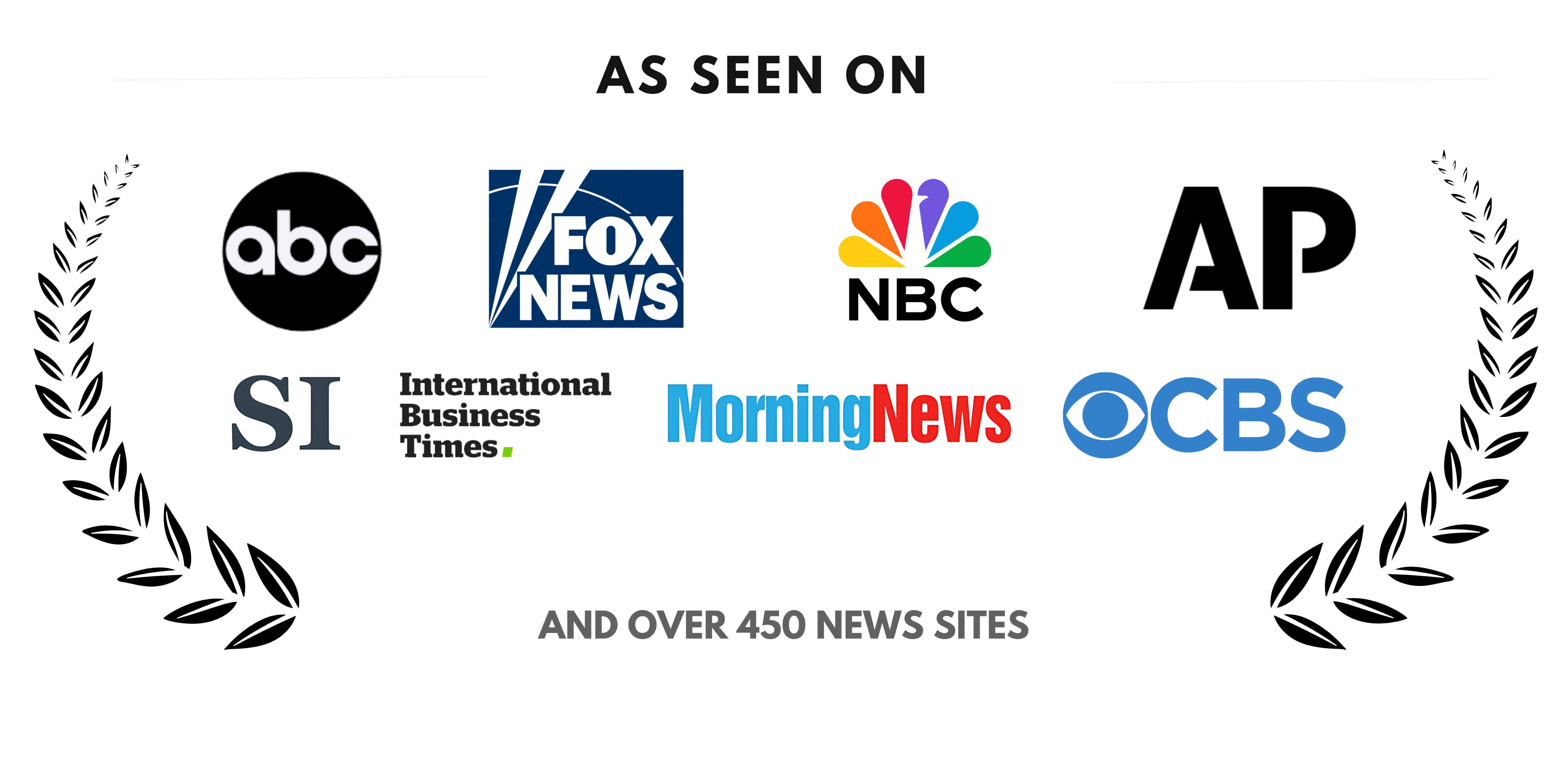 As seen on ABC, Fox News, NBC, International Business Times, Morning News, CBS, and more than 450 news sites